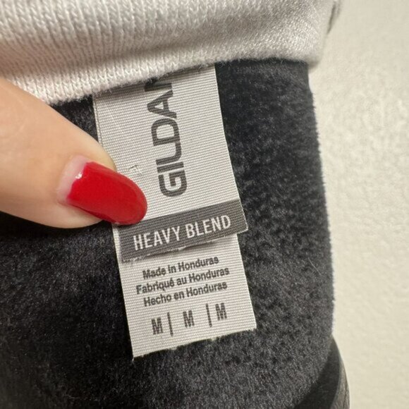 Womens White Gildan Heavy Blend Crew Neck Sweatshirt Size‎ M - Picture 4 of 5